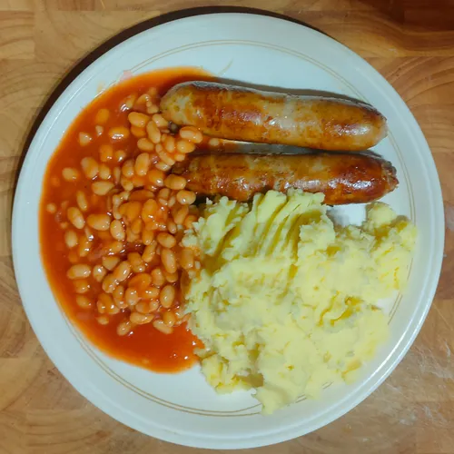 Sausage and Mash and Beans