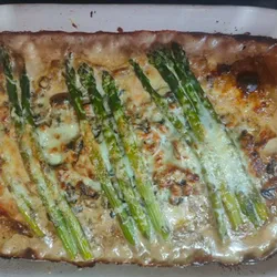 Chicken madeira with asparagus